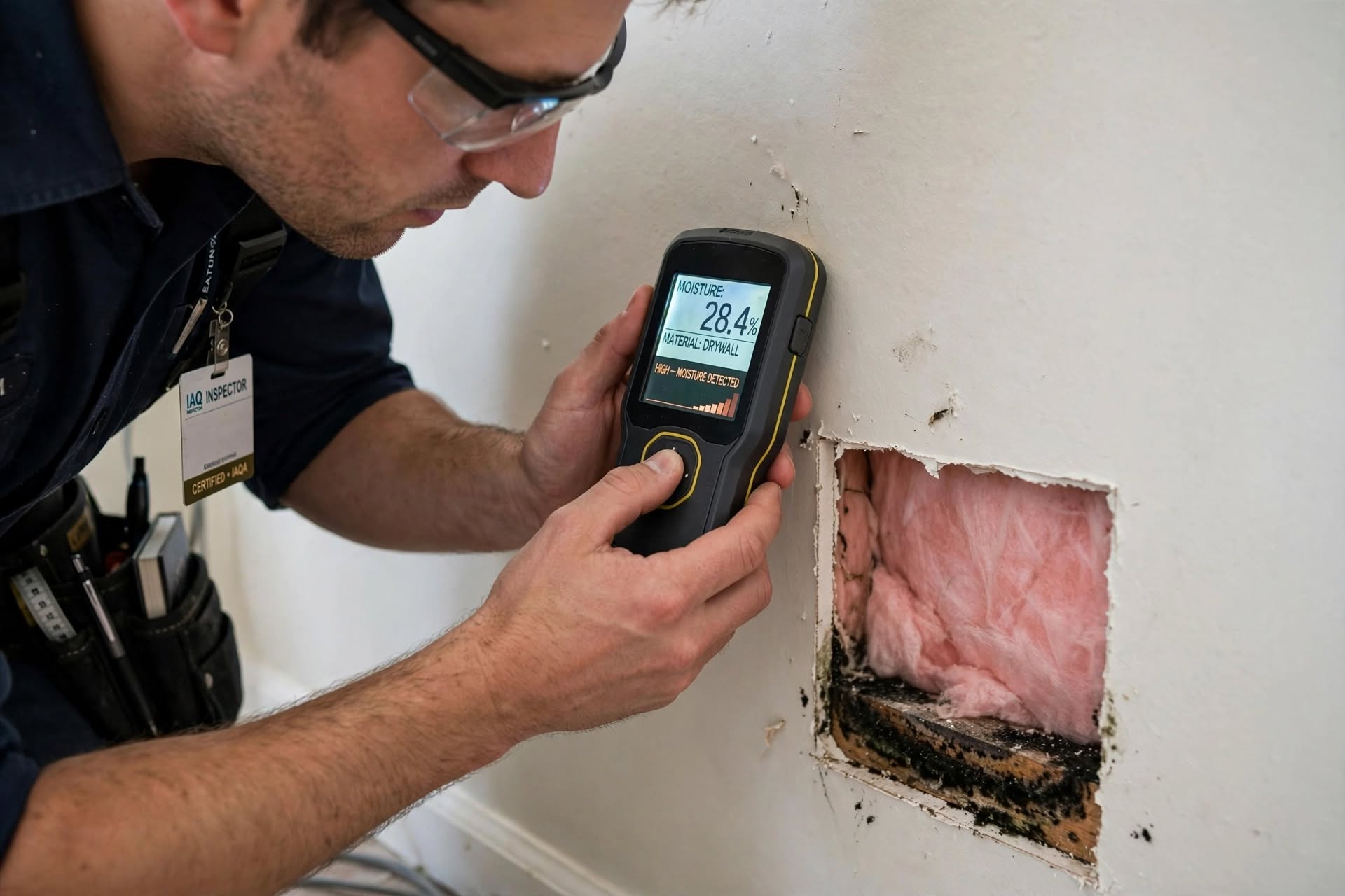 Can mold grow behind walls after water damage?